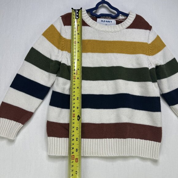 Old Navy Knit Sweater Toddler Size 3t Striped 100% Cotton - Picture 4 of 6